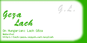 geza lach business card